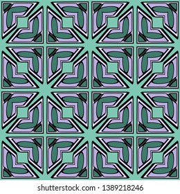 Color decorative seamless pattern with geometric ornamnet. Vector illustration.