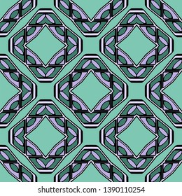 Color decorative seamless pattern with geometric ornamnet. Vector illustration.