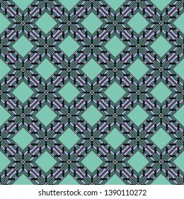 Color decorative seamless pattern with geometric ornamnet. Vector illustration.