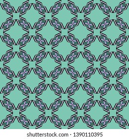 Color decorative seamless pattern with geometric ornamnet. Vector illustration.