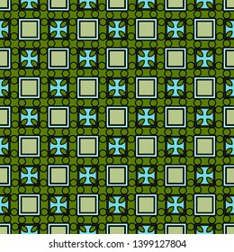 Color decorative seamless pattern with geometric ornamnet. Vector illustration.