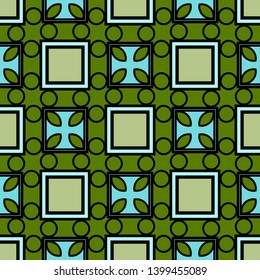Color decorative seamless pattern with geometric ornamnet. Vector illustration.