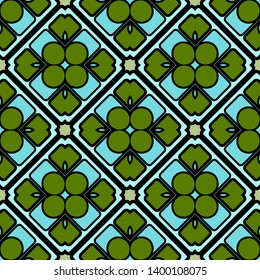 Color decorative seamless pattern with geometric ornamnet. Vector illustration.