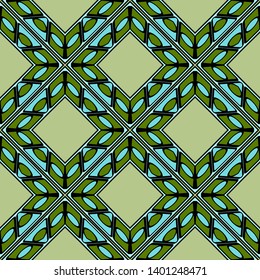 Color decorative seamless pattern with geometric ornamnet. Vector illustration.