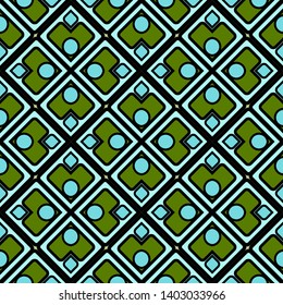 Color decorative seamless pattern with geometric ornamnet. Vector illustration.