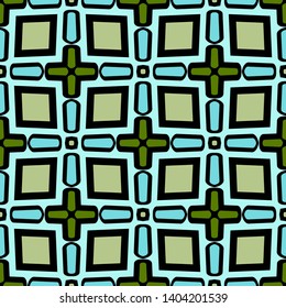 Color decorative seamless pattern with geometric ornamnet. Vector illustration.