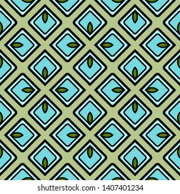 Color decorative seamless pattern with geometric ornamnet. Vector illustration.