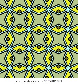 Color decorative seamless pattern with geometric ornamnet. Vector illustration.
