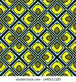 Color decorative seamless pattern with geometric ornamnet. Vector illustration.