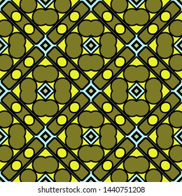 Color decorative seamless pattern with geometric ornamnet. Vector illustration.