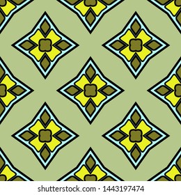 Color decorative seamless pattern with geometric ornamnet. Vector illustration.