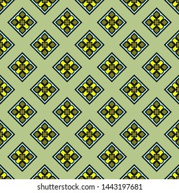 Color decorative seamless pattern with geometric ornamnet. Vector illustration.