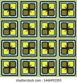 Color decorative seamless pattern with geometric ornamnet. Vector illustration.
