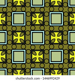 Color decorative seamless pattern with geometric ornamnet. Vector illustration.
