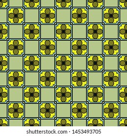 Color decorative seamless pattern with geometric ornamnet. Vector illustration.