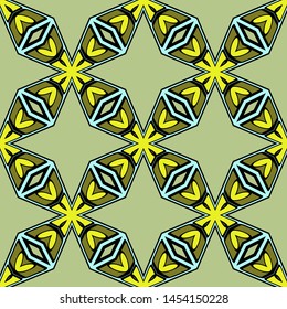 Color decorative seamless pattern with geometric ornamnet. Vector illustration.
