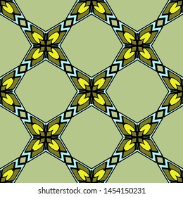 Color decorative seamless pattern with geometric ornamnet. Vector illustration.