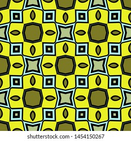 Color decorative seamless pattern with geometric ornamnet. Vector illustration.
