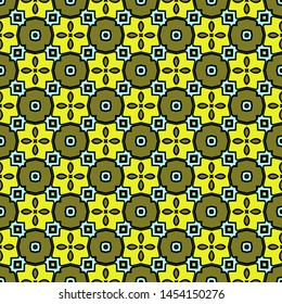 Color decorative seamless pattern with geometric ornamnet. Vector illustration.