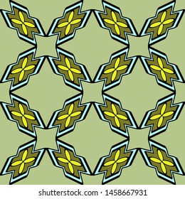 Color decorative seamless pattern with geometric ornamnet. Vector illustration.
