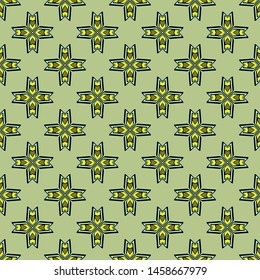 Color decorative seamless pattern with geometric ornamnet. Vector illustration.