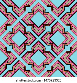 Color decorative seamless pattern with geometric ornamnet. Vector illustration.