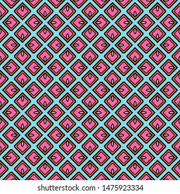 Color decorative seamless pattern with geometric ornamnet. Vector illustration.