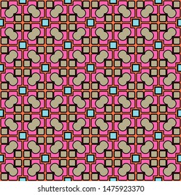 Color decorative seamless pattern with geometric ornamnet. Vector illustration.