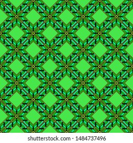 Color decorative seamless pattern with geometric ornamnet. Vector illustration.