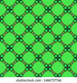 Color decorative seamless pattern with geometric ornamnet. Vector illustration.
