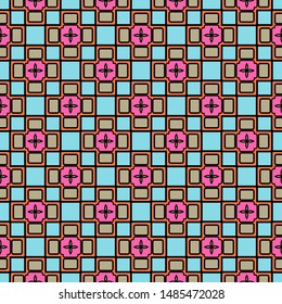 Color decorative seamless pattern with geometric ornamnet. Vector illustration.