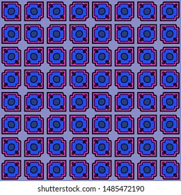 Color decorative seamless pattern with geometric ornamnet. Vector illustration.