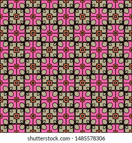 Color decorative seamless pattern with geometric ornamnet. Vector illustration.