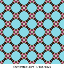 Color decorative seamless pattern with geometric ornamnet. Vector illustration.