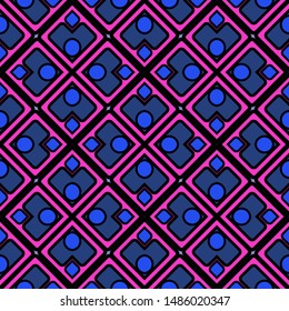 Color decorative seamless pattern with geometric ornamnet. Vector illustration.