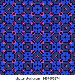Color decorative seamless pattern with geometric ornamnet. Vector illustration.
