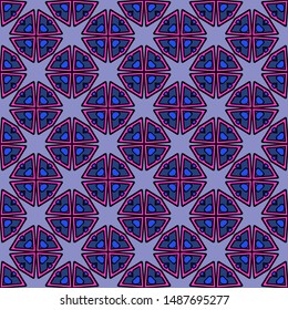 Color decorative seamless pattern with geometric ornamnet. Vector illustration.
