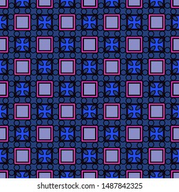 Color decorative seamless pattern with geometric ornament. Vector illustration.