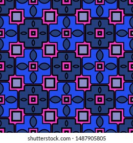 Color decorative seamless pattern with geometric ornamnet. Vector illustration.
