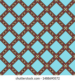 Color decorative seamless pattern with geometric ornamnet. Vector illustration.