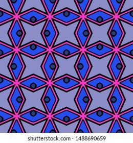 Color decorative seamless pattern with geometric ornamnet. Vector illustration.