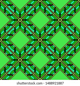 Color decorative seamless pattern with geometric ornamnet. Vector illustration.