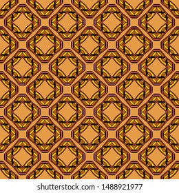Color decorative seamless pattern with geometric ornamnet. Vector illustration.