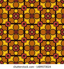 Color decorative seamless pattern with geometric ornamnet. Vector illustration.