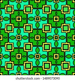 Color decorative seamless pattern with geometric ornamnet. Vector illustration.
