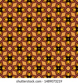 Color decorative seamless pattern with geometric ornamnet. Vector illustration.