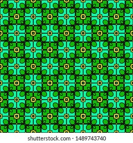 Color decorative seamless pattern with geometric ornamnet. Vector illustration.