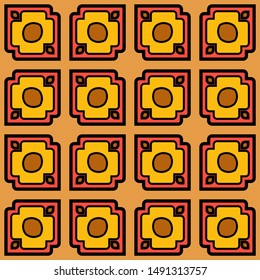 Color decorative seamless pattern with geometric ornamnet. Vector illustration.