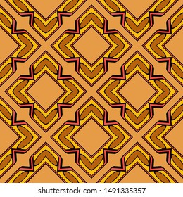 Color decorative seamless pattern with geometric ornamnet. Vector illustration.