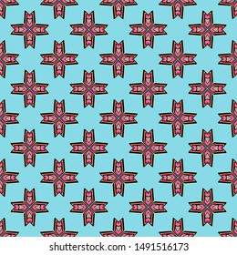 Color decorative seamless pattern with geometric ornamnet. Vector illustration.